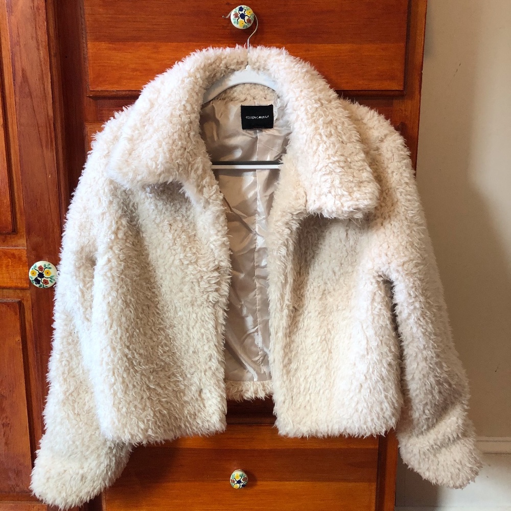 Cream Faux Fur Teddy Coat